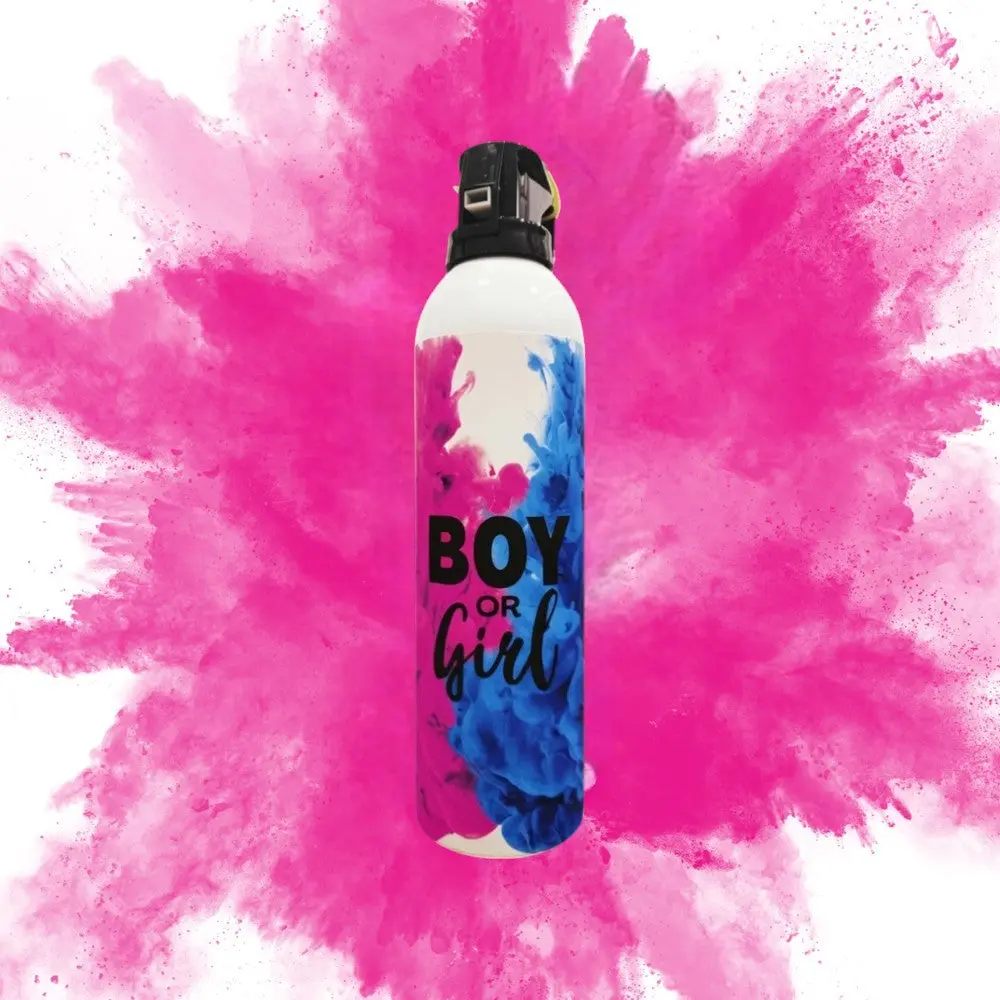 Compact Size Handheld Pink Mini Gender Reveal Extinguisher (10 in Tall, 2.5 in Diameter) - Easier-to-Control Quick-Burst Smoke Effect Spray, Home & Outdoor Parties Festive Supplies, Ideal for Photo & Video Shoots