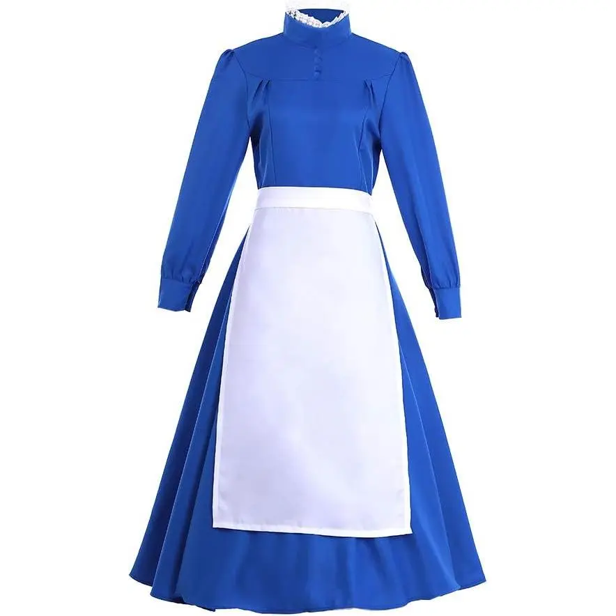 Howl's Moving Castle Cosplay Costume Sophie Maid Blue Dress Costume Suit Howl Jacket