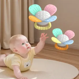 flower-shaped baby teether, Cute Baby Montessori Sensory Toys for 0-6 6-12 Months, Baby Teether Teething Toys for Babies 0 3 6 9 12 18 Months, Newborn Infant Learning Developmental Toys Gifts for 1 2 Year Old Boys Girls, Birthday gift, Christmas gift