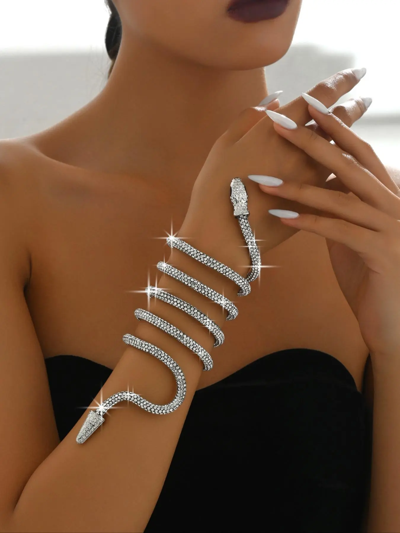 Women's Elegant Rhinestone Decorated Snake Design Wrap Bracelet, Adjustable Bracelet, Exquisite Trendy Bracelet, Fashionable Jewelry for Women & Girls As Gift, Decor Bracelets, Jewelry Gifts