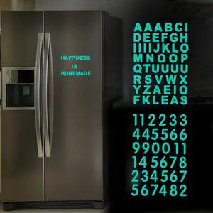 84pcs Glow in The Dark Alphanumeric Luminous Stickers Alphabet Letter Number Set Night Safety Luminous Decals Accessories DIY for Mailbox Laptop Keyboard Wall Ceiling Car Motorcycle (Blue-M)