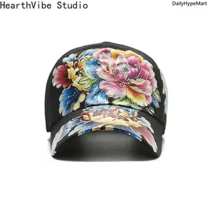 Unisex Floral Print Polyester Snapback Baseball Cap - Summer Quick-Drying UV Protection Stylish Truck Driver Cap for Daily Outdoor Sports