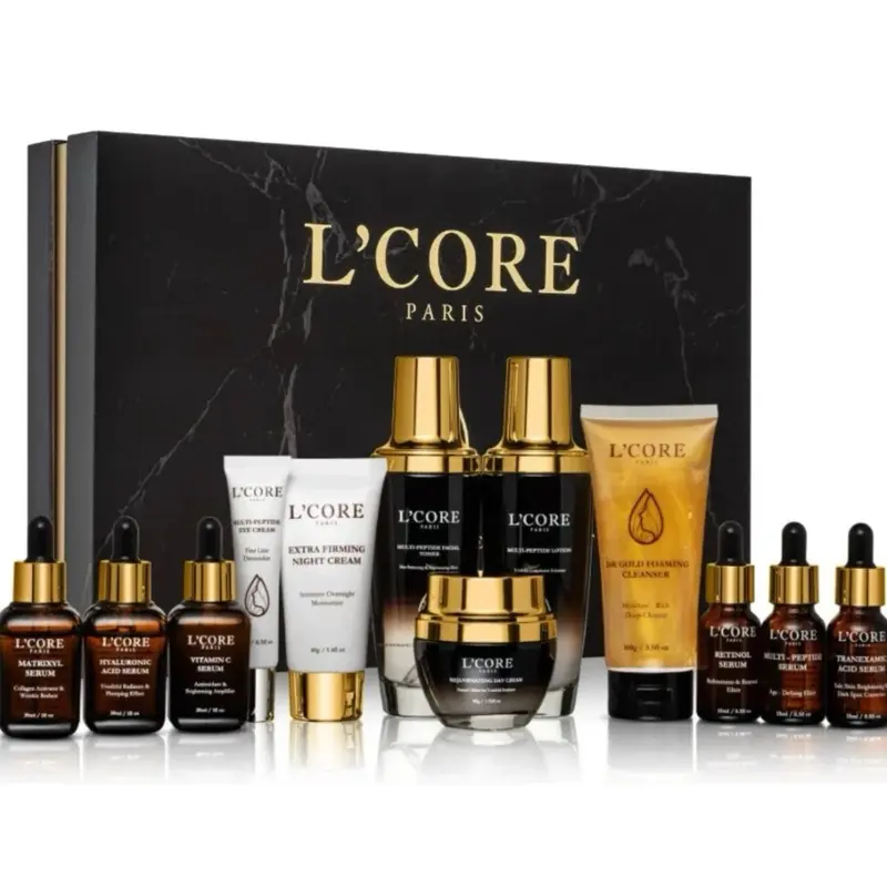 L’Core Paris exclusive 12-product daily skincare routine set.