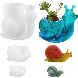 3 Snail Silicone Molds, DIY Epoxy Resin Molds, Soap Molds, Soap Making Supplies, 3 Sizes, Animal Shape 3D Resin Molds, Office and Cabinet Decorations