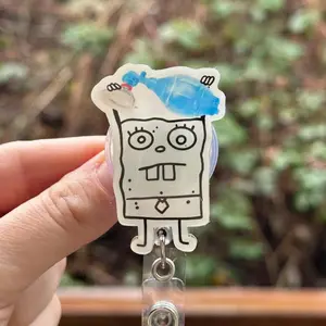 Cartoon Doodle Bag Valve Mask Badge Reel