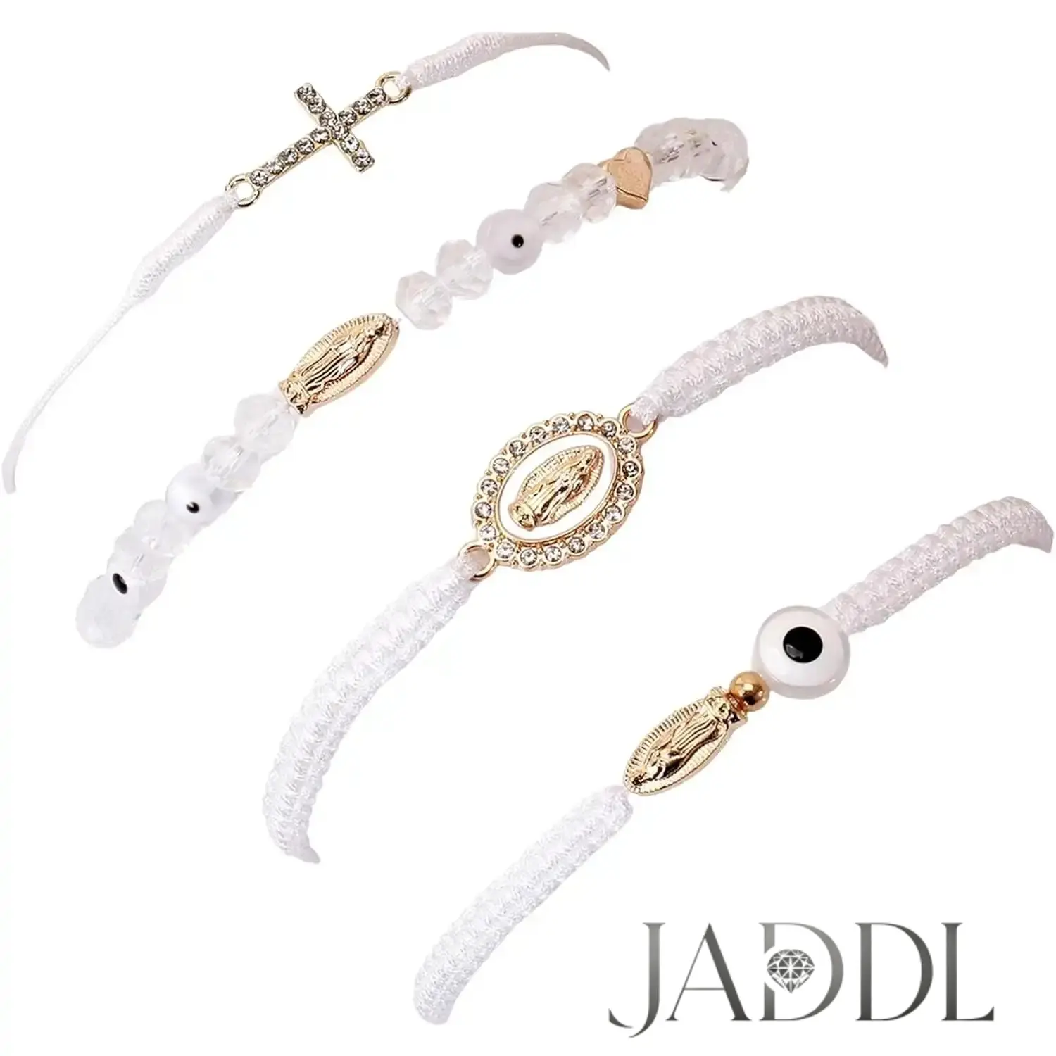 JADDL Pink String Evil Eye 7 Knot Lucky Bracelets Mexican Braclets Red Braided Black Rope San Judas Bracelet Virgin Mary Amulet  for Women Men