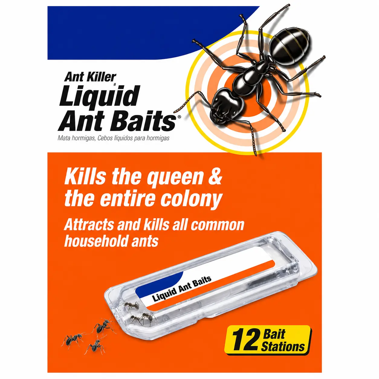 12-Pack Compact Household Ant Bait Stations, Borax-Based Indoor Pest Control Colony Killers for Bathrooms, Targets Ghost Ants & Entire Colonies, Long-Lasting Elimination, Acrobat Ants