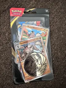 Pokémon Trading Card Game 1 Pack Mega Includes Coin Featuring Rockruff & Lycanroc Cards for Collectors