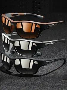 Sports Sunglasses, Retro Outdoor Sports, Suitable for Fishing, Cycling, Skiing, Running, Driving, Rubber Nose Pads, Legs for Slip Resistance, Biking Sunglasses, Bike Shades