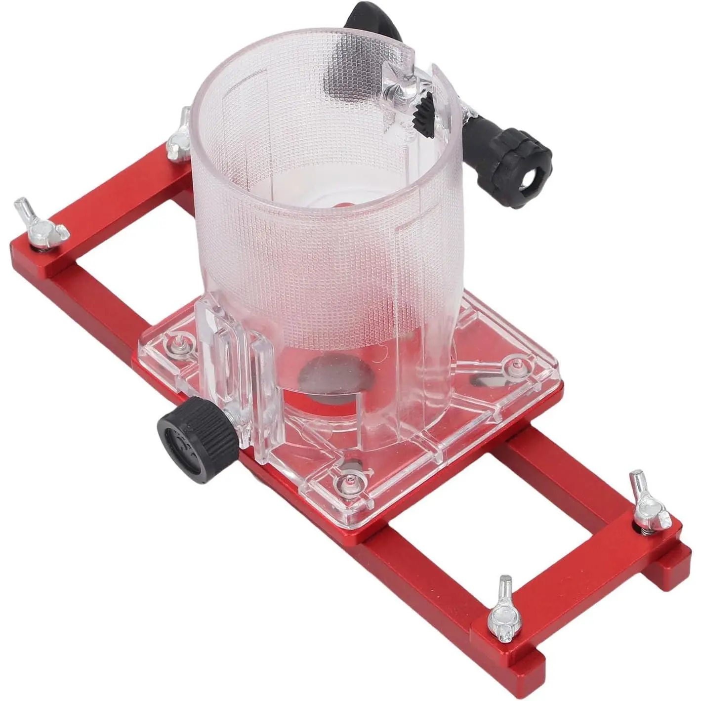 GJANSN Wood Trimmer Router Base, 2 in 1 Aluminum Alloy Slotting Bracket for 65mm Machine, Compact Palm Holder for Furniture Chamfering - Self Centering Tool