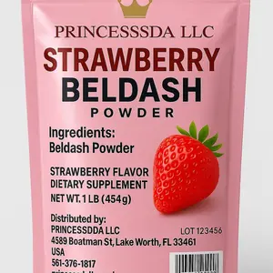 Princesssdda LLC Strawberry Beldash Powder 1 LB 454g Dietary Supplement with Strawberry Flavor US Distributed