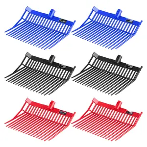 6Pcs Manure Fork Replacement Heads, 18-Tine Stable Mulch Fork Heads Set For Farm, Barnyard, Horse Stall Bedding, Garden Clean-Up, Compost Handling, Heavy-Duty Steel Construction, Easy Tool Attachment Replacement
