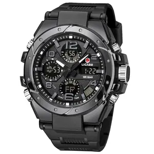 LICARR Men's Quartz Digital Watches Waterproof Alarm Luminous