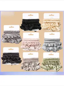 High elasticity imitation silk set series small intestine headband feminine temperament meatball hair rope headband durable rubber band tie headband