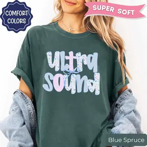 Coquette Ultrasound T-Shirt, Floral Ultrasound Tee, Comfort Colors Ultrasound Shirt, Sonography Gift