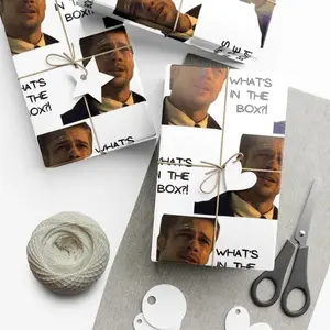 What's In the Box? Wrapping Paper! Movie Christmas Gift Wrap, Custom Movies Gift Wraps Paper for Xmas, Holiday Presents