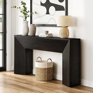 Tribesigns Console Table for Entryway, 63 Inches Extra Long Black Wooden Sofa Table for Living Room, Modern Hallway Foyer Table for Entrance, Easy Assembly