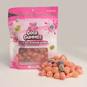Goso Gummies Sour Pink Lemonade Viral Gusher Bombs - 6oz Bag - Tiktok Viral Candy Snack