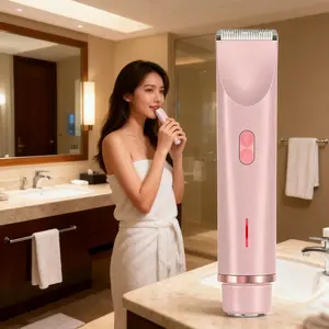 Women's Electric Razor Two-In-One Bikini Trimmer, Face Beard Shaver, Body Underarm Leg Portable Pain-Free Hair Removal Tool, USB Rechargeable Shaver