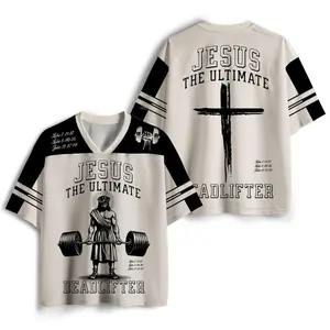 Jesus The Ultimate Deadlifter Christian Mesh Jersey, Simple Look, Easy to Match, Classic Fashion, Timeless Design for All