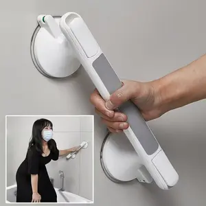 Senior Safety Grab Bar No Drilling Installation Anti-Slip Bathroom Handle (2 Suction Cups), Elderly Support Handrail, Non-Slip Bath Accessory