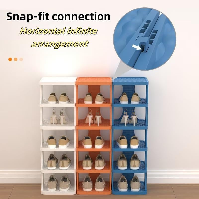 Vertical Shoe Rack 3/4/6 Tier, Narrow Free Standing Shoe  for Closet, Entryway & Bedroom, Tall Plastic Narrow Shoe Rack for Small Spaces, Stackable Shoe  & Easy to Assemble (White/Yellow/Blue)   organizer   storage cabinet tall shoe rack
