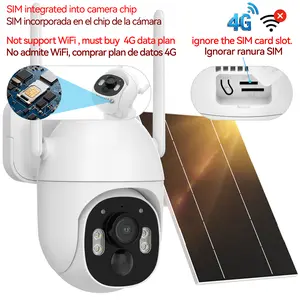 Lizhonto 4G LTE Solar Security Camera 5MP 3K Wireless Outdoor PIR Motion Detection Siren Color Night Vision SD/Cloud Storage( SIM card has an embedded chip, please ignore the SIM card slot)，Not support WiFi connection