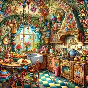 Kitchen Landscape Diamond Painting Kit Square Round Diamond 5D DIY Fruit Wall Mosaic Handmade Art Exquisite Gift Home Decor