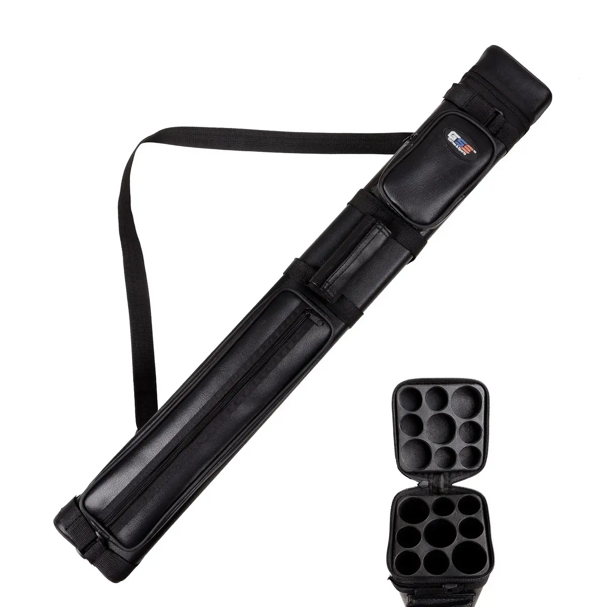 GSE 3x6 Square Hard Pool Cue Case, Billiard Stick Carrying Case for 3 Sticks, Billiard Cue Cases