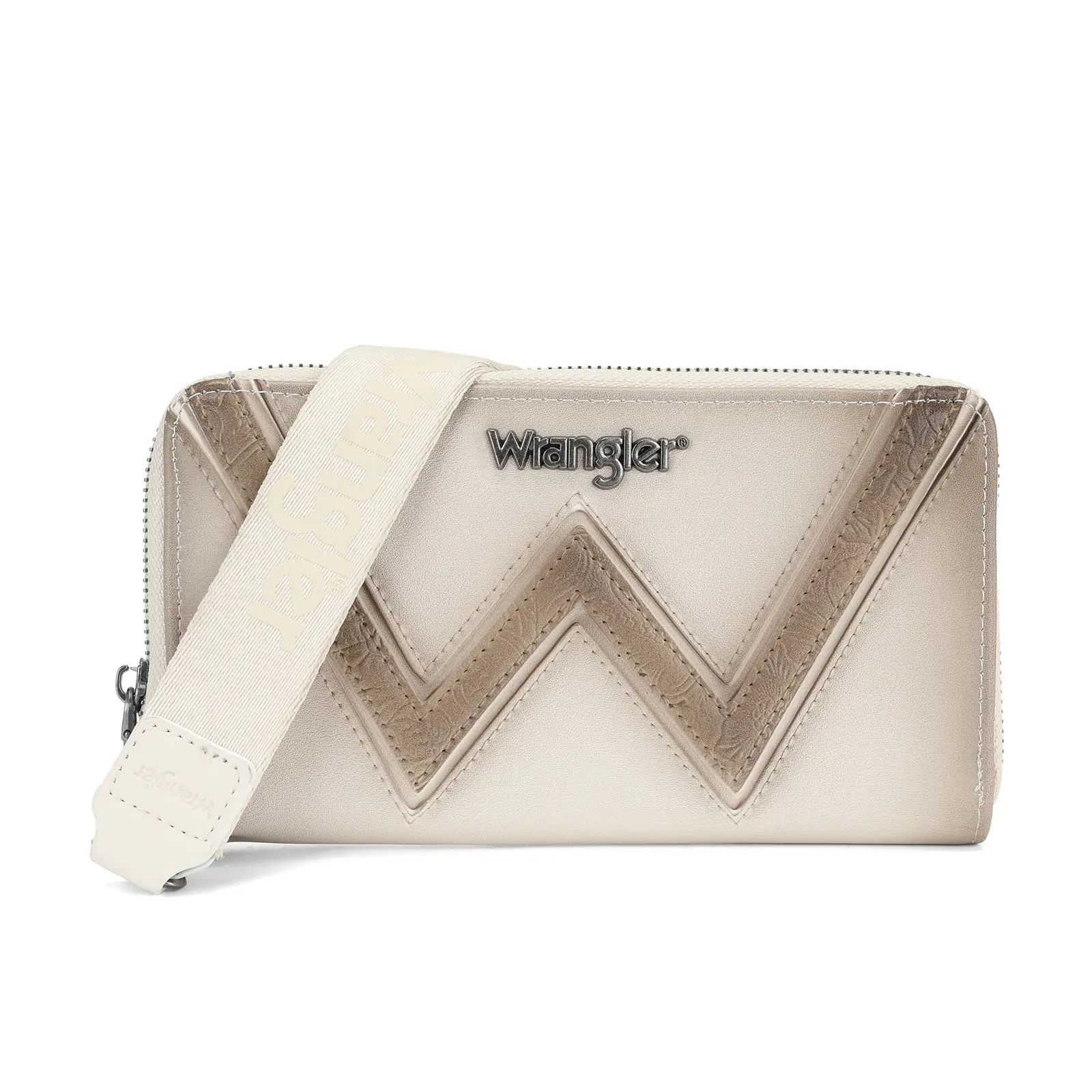 Wrangler Chevron Stitch Zip Around Wristlet Wallet