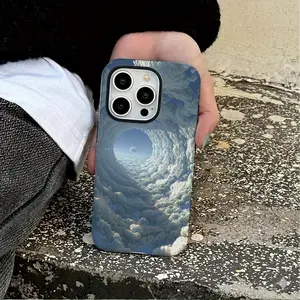 UYGS Surreal 3D Cloud Tunnel Sky Vortex Phone Case, Dreamy Heavenly Aesthetic Nature Landscape Protective Cover for iPhone,Compatible with iPhone 13, 14, 15, 16, 17
