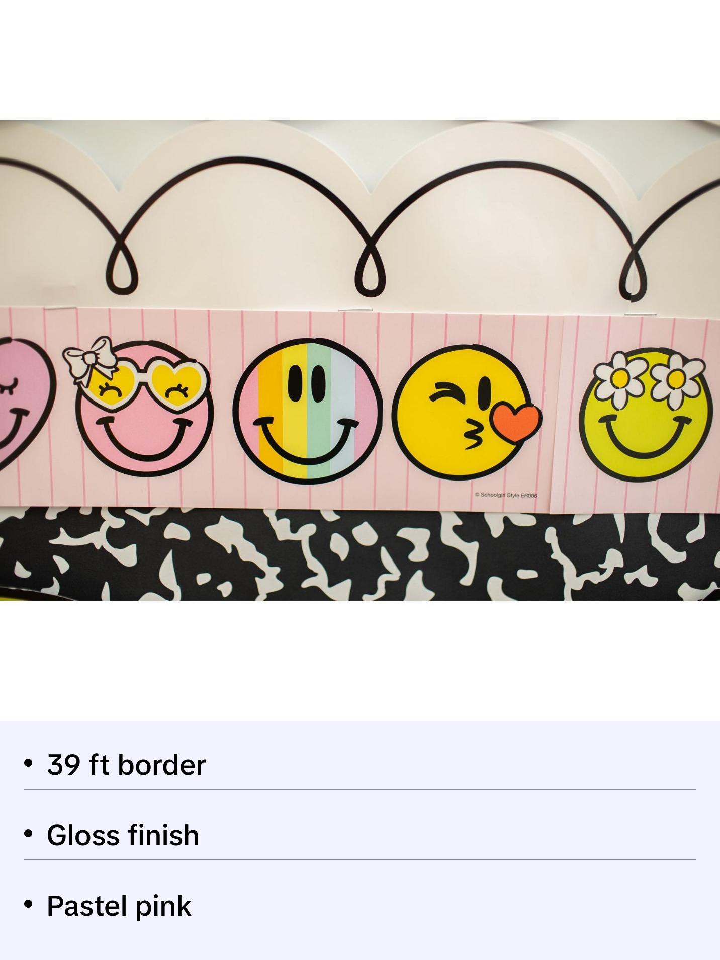 Let's Be Friends Smileys Rainbow Pastel Bulletin Board Border | Emotional Rollercoaster
