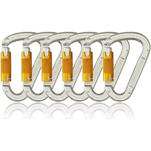 Auto Locking Climbing Carabiner Clips,Heavy Duty Asymmetrical Carabiner Connector  for Rappelling Gear Rescue Outdoor Projects  Leash