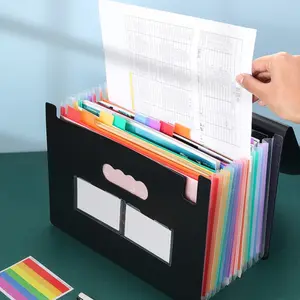 Durable Expandable 13-Pocket Accordion File Folder with Handle, Holder, Heavy-Duty Design for A4 Letter Size Documents, Ideal for Office Legal Records & Archiving