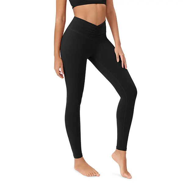 ODODOS Cloud Feeling Ruched Yoga Leggings for Women 25" / 28" High Waist Crossover Yoga Pants summerwins,travel essentials,camping essentials