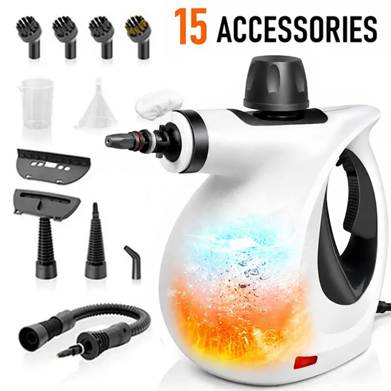 Handheld Steam Cleaner, High-Temperature Pressurized Portable Steamer with Fast Heat-Up & Accessories for Car Detailing, Kitchen Grease Removal, Bathroom Tile Floor Deep Cleaning Multi-Surface Home Appliance