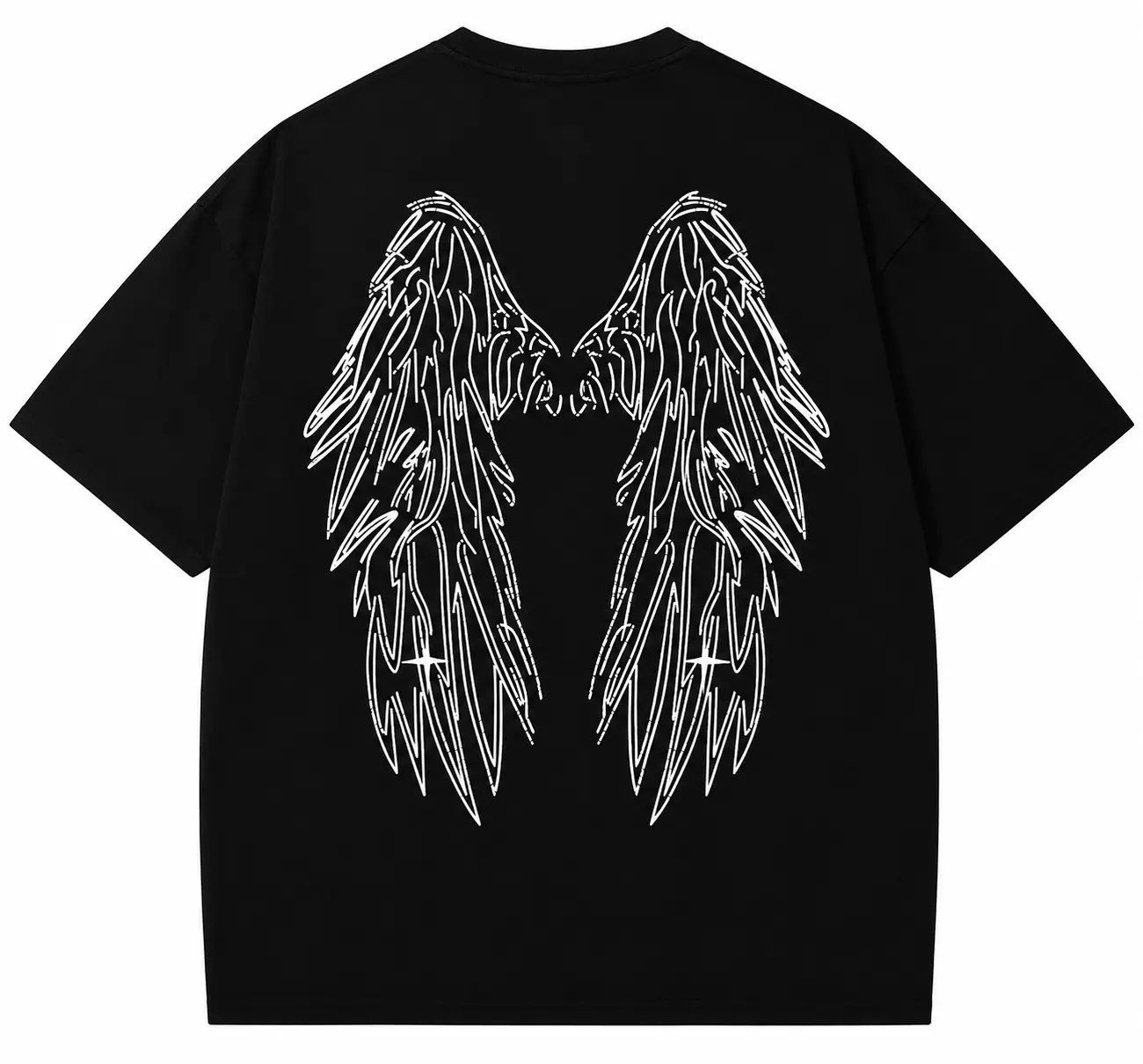 Graphic Tees for Men Gothic Oversized Tshirts, Y2k Vintage Shirts, Streetwear Wing Cool Shirt