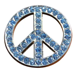 HILASON Western Screw Back Concho Sapphire Peace Crystals Bling Light Color | Bridle Conchos Slotted