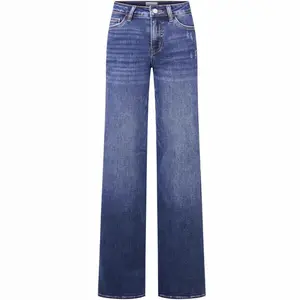 Narrow straight leg elastic jeans BBL jeans European and American lifting hip loose women's jeans