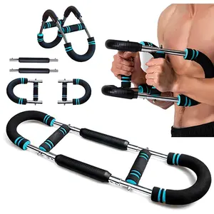 Arm Trainer, Adjustable Power Twister Bar, Chest Shoulder Arm Workout Equipment, Portable Detachable Upper Body Fitness Machine for Home & Gym
