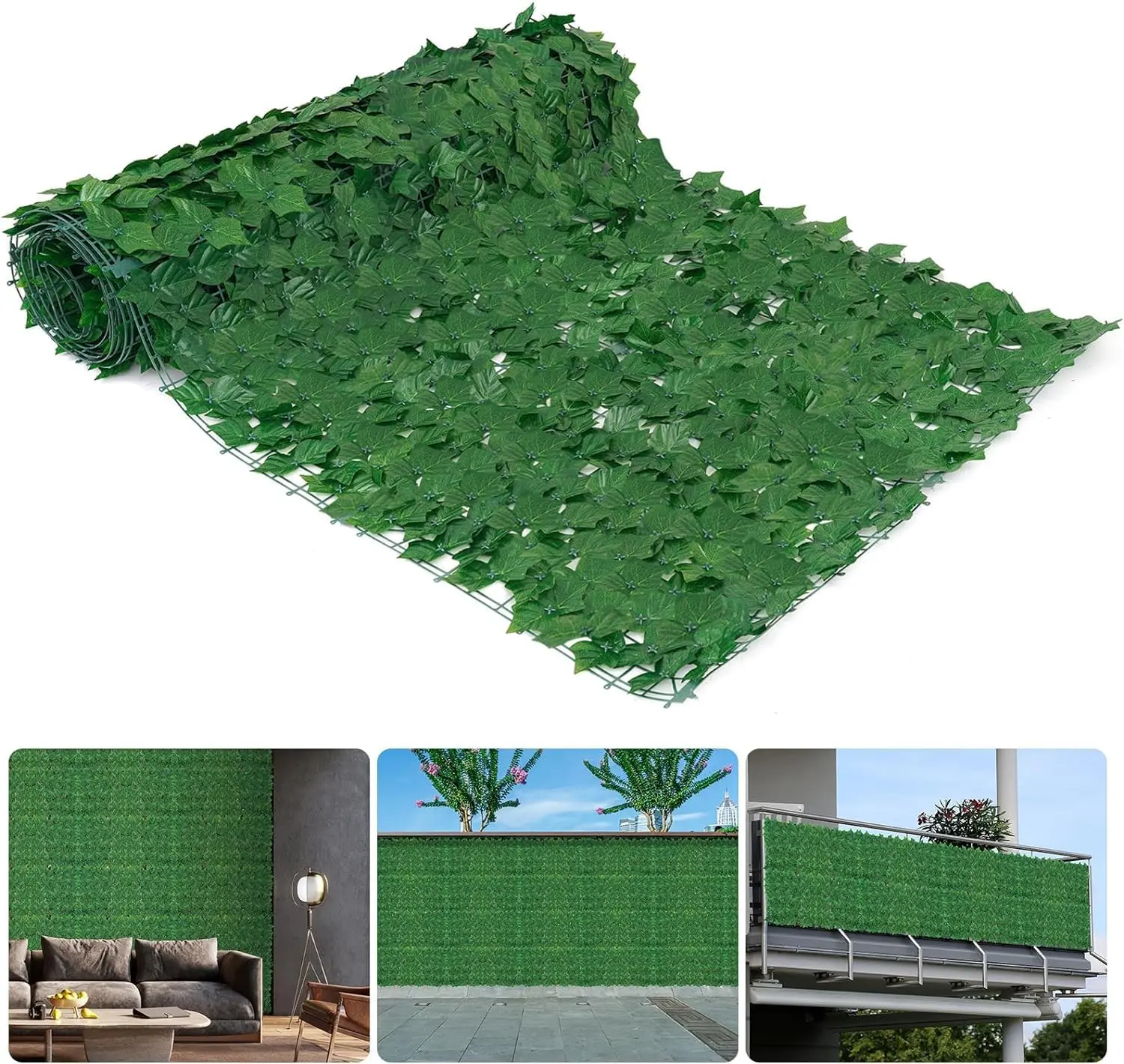 UV-Resistant Artificial Ivy Privacy Fence Wall Screen - 39x158in Elegant Faux Greenery Panels, Backyard Landscaping Decor for Patio, Artificial Potato Fence for Home Improvement & Indoor Green Wall