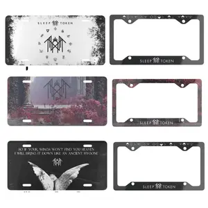 Sleep Token License Plate, Band Logo Vanity Plate, Gothic Aesthetic Car Tag, Alternative Rock Merch Auto Plate, Decorative Metal License Plate, Music Fan Vehicle Accessory, Dark Grunge Car Decor, Front Rear Plate C