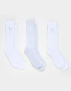 ADIDAS Originals Scrunch 3 Pack Womens Crew Socks, White Combo