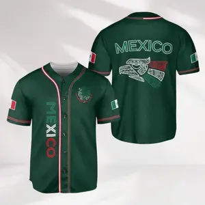 Full-Print Mexico Baseball Jersey, Classic Aztec Calendar Mexican Ethnic Totem Design, Stylish Sportswear, Must-Have for Game Day and Sports Fans # TikTokMadeMeBuyIt # MexicanPride # AztecTotem # SportsWear