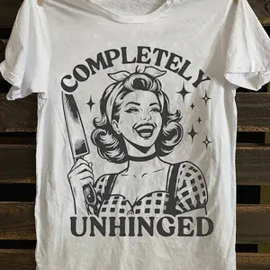 Men'S Retro Rock Band Graphic T-Shirt | Vintage "Completely Unhinged" Print, Breathable Streetwear Tee, Regular Fit Casual Short Sleeve Top For Concerts And Gifts, Music Fan Apparel, Comfortable Wear