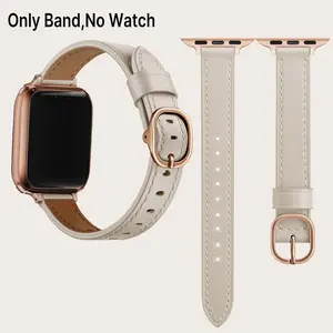 Faux Leather Watch Band for Apple Watch (Band Only), 1 Count Adjustable Replacement Watch Band for Women, Ultra-thin Soft Watchband For Smart Watch iWatch, Smartwatch Strap, Smart Watch Straps, Smart Watch Accessories