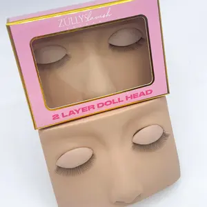 ZULLY Lavish 2 Layer Doll Head Silicone Reusable Lash Practice Mannequin for Realistic Lashing Techniques Easy Cleaning Durable Material