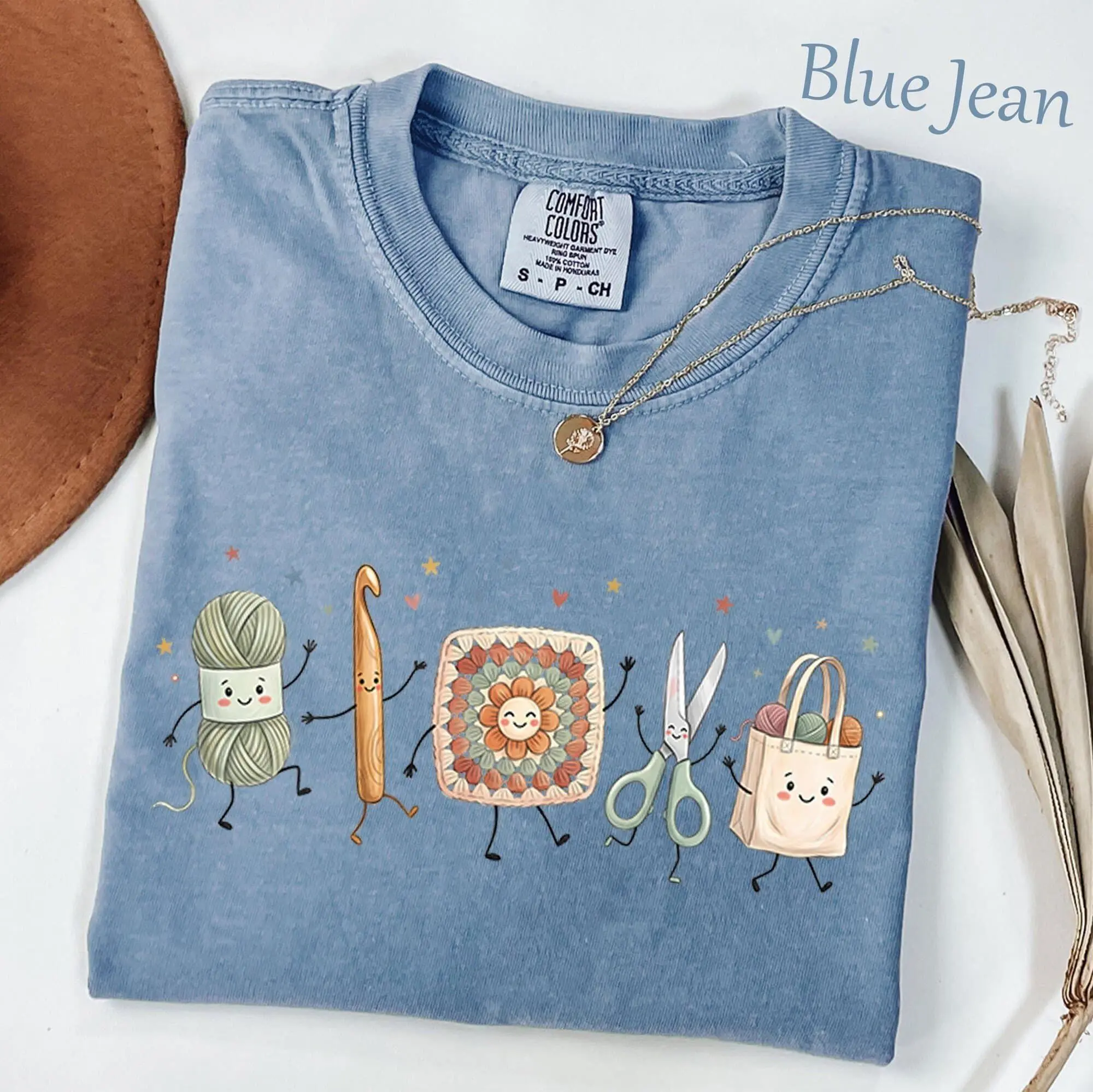 Comfort Colors Crochet Doodles Shirt, Crochet Yarn T-Shirt, Crafting Knitting Shirt, Crochet Retirement Shirt, Yarn Crochet Lover Gift