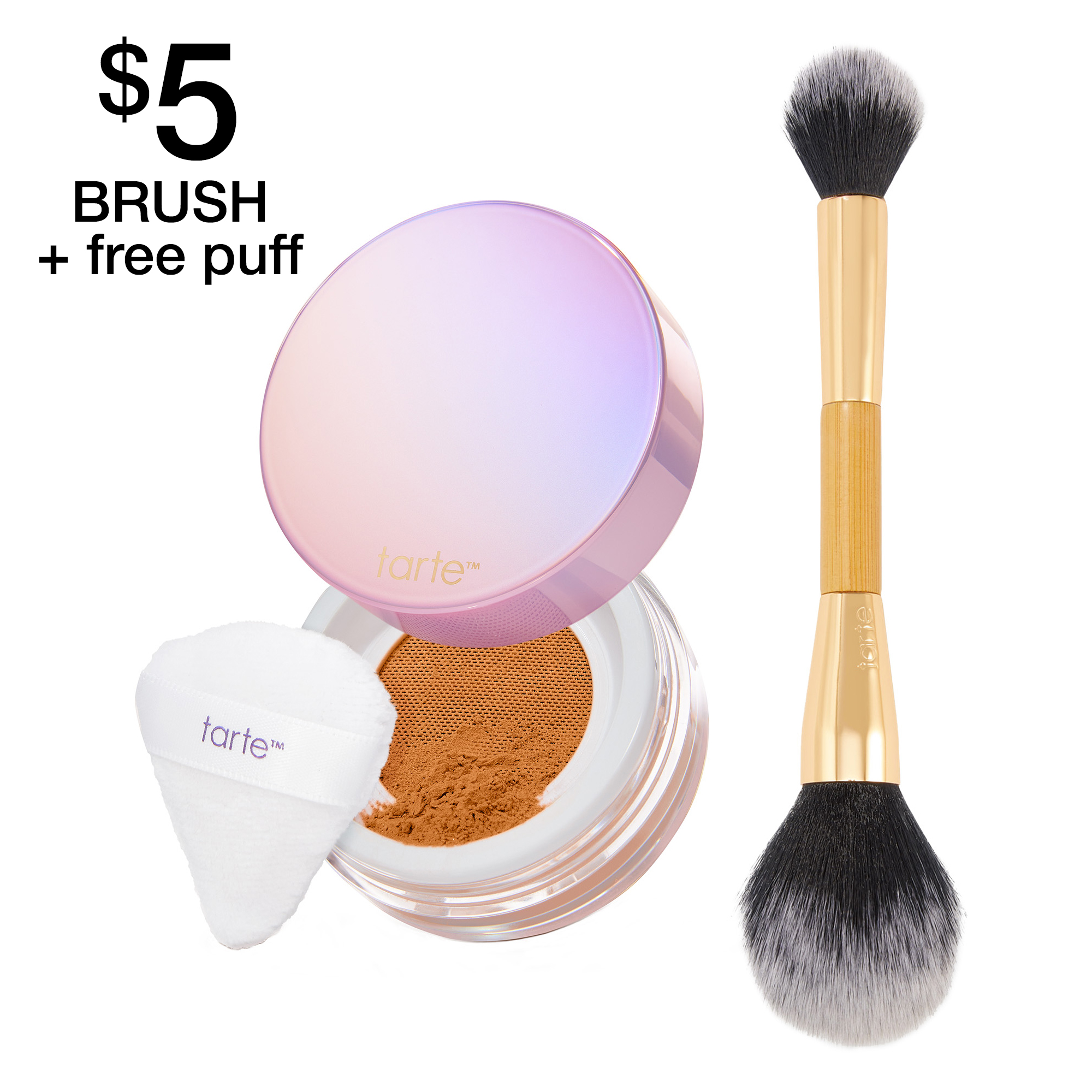 tarte creaseless setting powder & brush