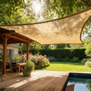 Outdoor Privacy Shade Canopy for Garden, Heavy-Density Awning with Reinforced Corners, Fabric Cover, Easy Assembly, Ideal for Outdoor Shade